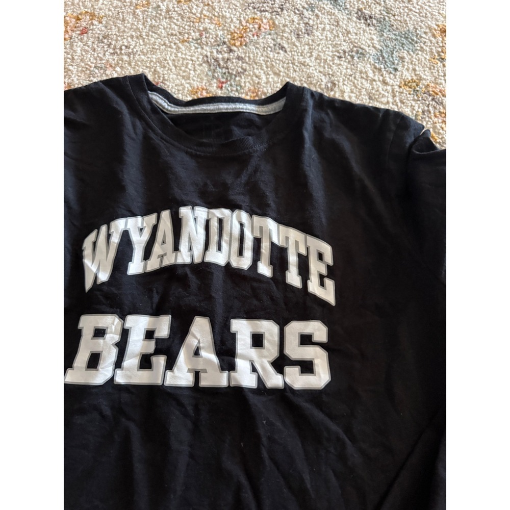 Russell Athletic Wyandotte Bears Black Long Sleeve Graphic T-Shirt Mens Medium